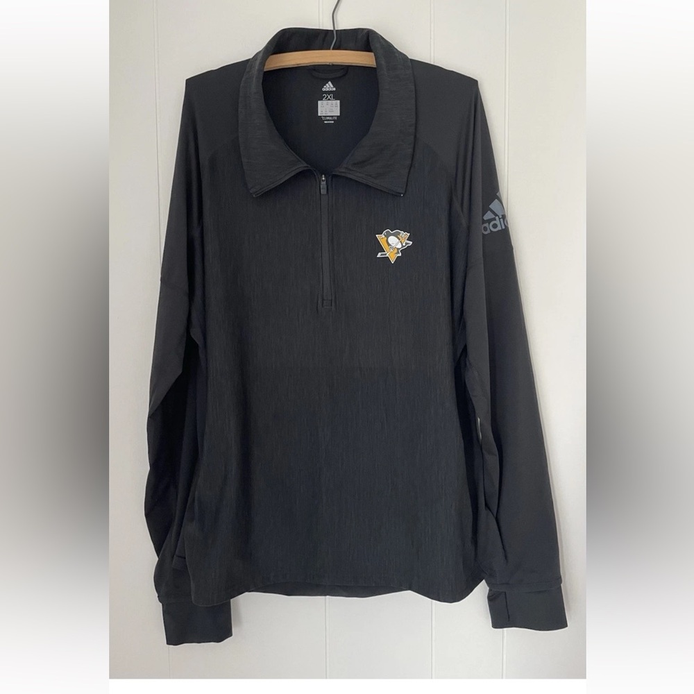 Adidas pittsburgh penguins pullover quarter zip jacket size 2XL